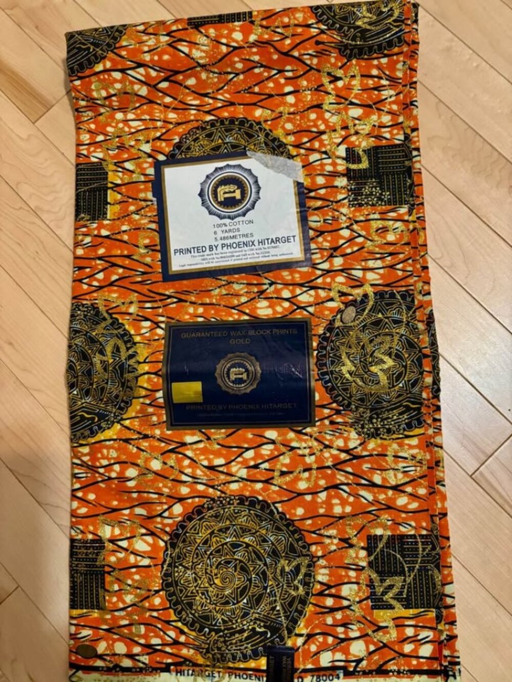 Vintage NEW Phoenix Hitarget Wax Block Print Fabric 6 yards